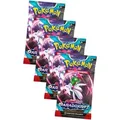 Pokemon Karten Karmesin & Purpur - Paradox Rift - 4 Booster Sammelkarten