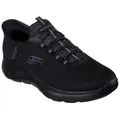Skechers SUMMITS-HIGH RANGE Slip-On Sneaker Slipper, Freizeitschuh, Halbschuh in veganer Verarbeitung schwarz 40 EU