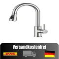 FORIOUS Ausziehbarer Wasserhahn Küche Hochdruck 360 Schwenkbrause