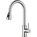 Küchenarmatur, Wasserhahn, Ausziehbar, Edelstahl, 360° schwenkbar, zwei Spray