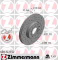 2x ZIMMERMANN Bremsscheibe SPORT Z 600.3221.52 für AUDI VW A3 GOLF SKODA CADDY 5