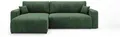 CORNERO Ecksofa mit schlaffunktion BERLIN links grün Cord Poso 14 - Schlaffunktion, Bettkasten