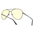Gunnar Gaming- und Computerbrille - Maverick, Gunmetal Rahmen, Amber Linsen - Blaulichtfilter Brille, Premium Blaufilter, UV-Schutz,
