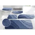OTTO home Badematte Josie, Badvorleger, Badezimmer Teppich, Höhe 20 mm, rutschhemmend beschichtet, fußbodenheizungsgeeignet, schnell trocknend, strapazierfähig, Polyester, rechteckig, Badteppich, Badematten, rechteckig, rund & als 3-tlg. Set erhältlich blau rechteckig | 50 cm x 90 cm x 20 mm