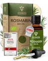 Heldengrün® BIO Rosmarinöl 50 ml [Inkl. PIPETTE] Natürlicher Haar-Booster - 100% naturreines Rosmarin Öl für Haare & Kopfhaut - Haaröl Rosmarinöl Haare
