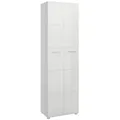 Meble Wójcik Garderobenschrank 4 Böden, 1 Stange, Alpinweiß / Weiß Hochglanz - 59x197x37 (BxHxT)
