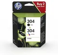 HP 304 2er-Pack schwarz/cyan/magenta/gelb Druckerpatrone #1907286