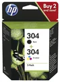 HP 2x ORIGINAL 304 TINTE PATRONEN DESKJET 2620 2630 2633 3700 3720 3730 3732 Set