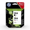 HP 304 Tinte Combo 2-Pack Schwarz Cyan Magenta Gelb ca. 120 Seiten Schwarz