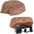 Kunstfelsen Für Garten Abdeckung Für Poolpumpe Sandfilteranlage Gullideckel Dekosteine Felsen Für Schachtabdeckung - Hohler Deko Steine groß Für Schachtdeckel Gartendeko Abdeckstein Ø42 cm S-06 Rot