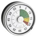 TimeTEX - Zeitdauer-Uhr „Automatik Compact“ mit Magnet & Ampelscheibe | Farbanzeige für Restzeit in Rot, Gelb & Grün | Timer ohne Batterien, mit Signalton & Schutzglas, Ø 78 mm