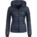 Navahoo Steppjacke Kimuk leichte Übergangsjacke mit Kapuze blau S (36)