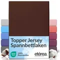 etérea Himmlische Qualität Spannbettlaken etérea Comfort Jersey Topper Spannbettlaken, Jersey, Gummizug: rundum, (1 Stück) braun 200 cm x 200 cm