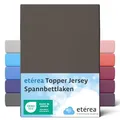 etérea Jersey Topper Spannbettlaken 180x200-200x200 cm Braun für 5-10 cm Steghöhe 100% Baumwolle - Oekotex Spannbetttuch Matratzen Bett Bezug - Bettlaken 180x200cm - 200x200cm Brown
