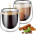 Doppelwandige Espressotassen 100ml Borosilikatglas 2er Set