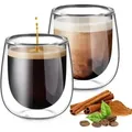 Doppelwandige Espressotassen 100ml 2er Set Borosilikatglas Latte Tee