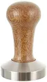 Motta 8100/M Tamper aus Edelstahl, planar mit braunem Echtholzgriff, 58 mm