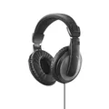 Hama Kopfhörer mit Kabel ShellTV II (TV Kopfhörer Over Ear, mit extra langem Kabel, 6m, 3,5mm Klinke, 6,35mm Adapter, mit Lautstärkeregler, einstellbares Kopfband, vergoldete Stecker) schwarz