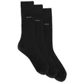 3er Pack BOSS Herren Socken Strümpfe mittelhoch Baumwoll-Mix Schwarz Dunkelblau