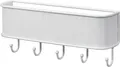 mDesign Aufbewahrungssystem mDesign Schlüsselbrett Briefablage Wandmontage 5 Haken Metall Weiß