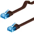 Patchkabel dunkelbraun 0,5m flach U/UTP CAT6a DSL/Netzwerk Ethernet-Kabel 500MHz