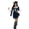NET TOYS Musketierkleid Lady Musketier Damenkostüm S 36/38 Piratin Faschingskostüm Sexy Kleid und Hut Uniform königliche Garde Seeräuber Mittelalterkostüm Kostüm Damen