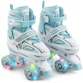 Apollo Super Quad X Pro | verstellbare Rollschuhe für Kinder | komfortable, größenverstellbare LED Roller Skates | Rollschuhe für Mädchen und Jungen | Größen 31-42