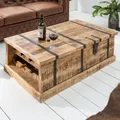 riess-ambiente Massivholz Couchtisch BODEGA 100cm Mangoholz Hausbar Truhe Beistelltisch Tisch