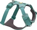 Ruffwear Front Range Hundegeschirr, reflektierendes Y-Geschirr, verstellbares, bequem gepolstertes Alltagsgeschirr für Spaziergänge und Hunderennen, 2 Leinenbefestigungen, River Rock Green M