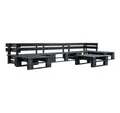 vidaXL Gartenlounge-Set 6-tlg. Garten-Paletten-Sofagarnitur Schwarz Holz, (1-tlg)