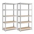 SONGMICS Schwerlastregal, 2er Set, Kellerregal, 40 x 90 x 180 cm, Silbern 