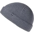 Enter the Complex® Fisherman Beanie, 100% Merino Wolle, Docker Mütze, Fischermütze, Seemannsmütze, Ribbstrick, Damen und Herren, Grau