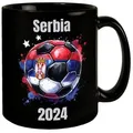 speecheese Tasse Fußball Serbien Flagge Tasse in Schwarz