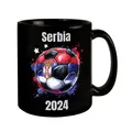 Fußball Serbien Flagge Tasse in Schwarz