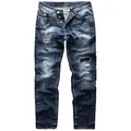REPUBLIX Straight-Jeans CONNOR Herren Regular Fit Destroyed Jeans blau W31/L32