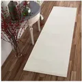 Jimri Teppich Lotus Wohnzimmer Teppich Einfarbig Kurzflor Läufer Uni, Läufer, Wohnzimmer Teppich Einfarbig Kurzflor Läufer weiß Läufer | 80 cm x 250 cm