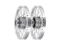 Set: 2x Speichenrad 1,6 x 16" Alufelge poliert + Edelstahlspeichen, mit verstärkter Radhülse - für Simson S50, S51, KR51 Schwalbe, SR4