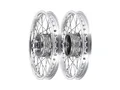 Set: 2x Speichenrad 1,6 x 16" Alufelge poliert + Edelstahlspeichen, mit  verstär