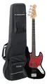 Rocktile Jazz E-Bass Bass Deluxe 2 Single Coil 4-Saiter Set Koffer Pro schwarz