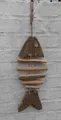 Fischhänger Fischgräte mediterrane Girlande Treibholz braun maritim 57 cm