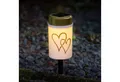 MARELIDA LED-Kerze LED Solar Grablicht Grabkerze Herz Grableuchte H: 12cm rot Lichtsensor (1-tlg)