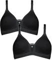 Triumph 2er Pack Triaction Trophy N BH Gr. 75C  schwarz ohne Bügel Sport-BH Set