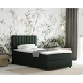 Boxspringbett 100x200 EVEREST, mit Topper, mit Bettkästen,  Einzelbett, Dunkelgrün, Panda Möbel - dunkelgrün