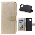 CoverKingz Handy Case kompatibel mit Samsung Galaxy A42 5G - Handy Cover mit Kartenfach Phonecase - Smartphone Hülle klappbar Motiv Mandala Gold