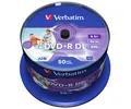 Verbatim DVD+R Double Layer Wide Inkjet Printable 8.5GB I 50er Pack Spindel I DVD Rohlinge bedruckbar I 8-fache Brenngeschwindigkeit & Hardcoat Scratch Guard I DVD-R printable I DVD leer, 43703