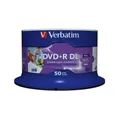 50x Verbatim DVD+R DL Rohlinge 8,5GB 8x Schreiben bedruckbar Spindel Cakebox
