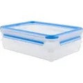 CLIP & CLOSE Aufschnittbox-System 0,6 Liter, 3-teilig, Dose transparent/blau, rechteckig
