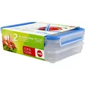 CLIP & CLOSE Aufschnittbox-System 0,6 Liter, 3-teilig (transparent/blau, rechteckig)