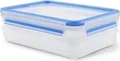 Emsa Aufschnittbox Clip & Close 3D 2x0,6L rechteckig | luftdicht | BPA-frei | mikrowellengeeignet | transparent/blau
