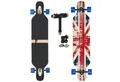 FunTomia Longboard Longboard in 3 Flex Stufen Camber Ahornholz + T-Tool mit LED Rollen, Camber Twin Tip